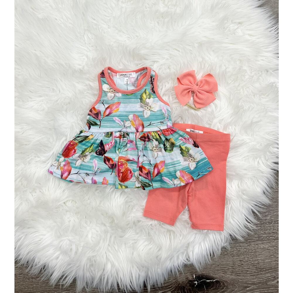Joah Love Tropic Coral Set‎ 6/12month  (retails $72)